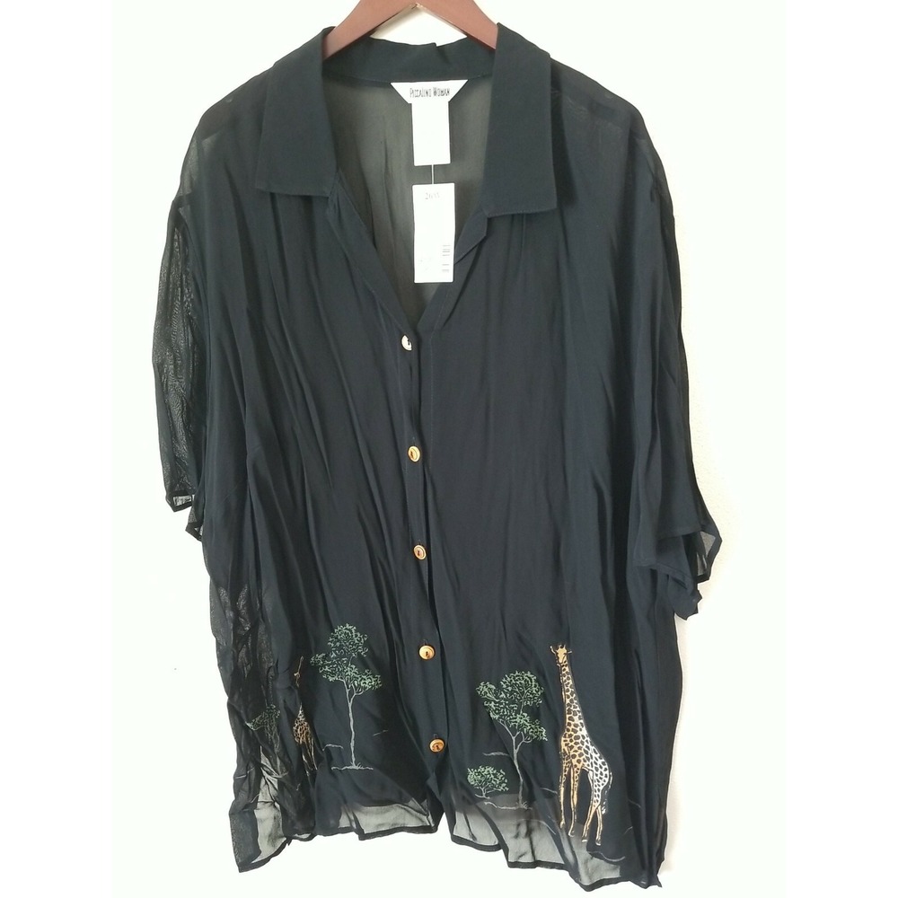 Piccalino Woman Acetate Blend Beaded Evening Jacket Size 26W NWT Black